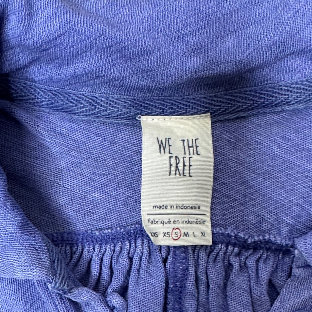 We The Free Rush Hour Linen Blend Periwinkle Long Sleeve Top - Picture 7 of 17